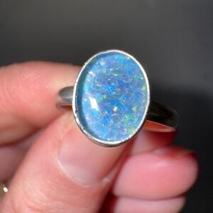 Elegant Silver Opal Ring